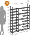 Diagram of 9 Tier Large Shoe Rack Organizer For Closet Holds 50 To 55 Pairs A Beast Of A Space Saver Sturdy Stackable Shoe Tower