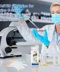 Lab technician using Must Have At Home pH Test Strips 4.5 To 9.0, 200 Count Litmus Paper for urine and saliva monitoring