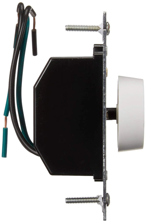 Side view of Trimatron Rotary Dimmer Switch For Dimmable LED CFL Halogen And Incandescent Bulbs Single Pole 150W LED CFL.