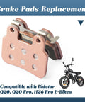 E-Bike Brake Pad Replacement for Q20 Q20 Pro H26 Pro with XD-KLBS-DOT4 Hydraulic Brakes, high-strength metal caliper