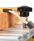Router Clamping Kit With T Track Hold Down Clamps for Engraving Machines securing wood to metallic grid table