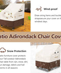 Two Pack Waterproof Adirondack Chair Covers Heavy Duty Outdoor Furniture Covers For All Weather Protection Beige And Brown