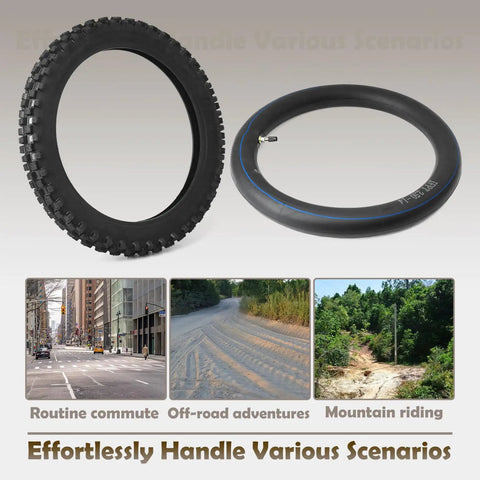 Front Wheel Outer Tire With Inner Tube Kit Replacement For Tuttio Soleil 01 Yozma IN10 Yozma IN 10 Tutti Electric Dirt Bike 14 Inch Front Tire Tube Set For Off Road Motorcycle Ride Ready