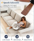 Smart Flush Mount 52 Inch Ceiling Fan With Lights Remote App Wall Switch Control shown above a woman on a sofa