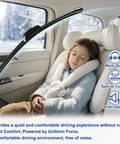Premium 26 And 16 Inch Front Windshield Wiper Blades 2 Pack on car window, showcasing quiet driving comfort for Toyota models.