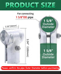 1-5/8 Inch T Clamp For Chain Link Fence End Rail, Galvanized Steel, Includes Bolts And Nuts, 2 Pack shown with dimensions
