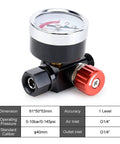 Air Regulator For Spray Guns And Pneumatic Tools With One Quarter Inch NPT Inlet And Swivel Outlet, Gauge and Specifications