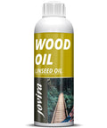 Top Shelf 100 Percent Pure Linseed Oil Wood Finish And Protective Sealer For Indoor Outdoor Furniture Plus Hardwood Surfaces Deeply Absorbs To Beat Sun And Rain Wear Keeping Grains Smooth And Radiant 32 Ounce Can with yellow label and scenic background.