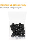 Top Shelf Black 4 40 Nylock Nuts One Hundred Piece Pack For Grease Monkey Repairs Featuring Coarse Thread Self Locking Grips Plus Sturdy Reservoir Bin in storage box.