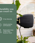 Evolve Charcoal 100ft Retractable Garden Hose Reel With Auto Rewind Wall Mounted 180 Degree Swivel Heavy Duty Build in garden