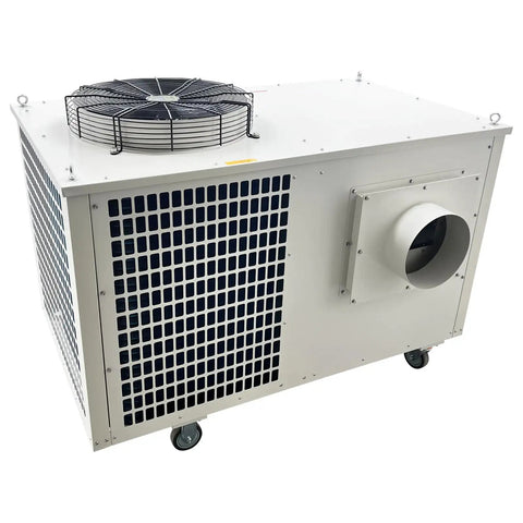 Heavy Duty Portable Air Conditioner With Rollin Wheels And Hella Cooling Power For Commercial Shops And Outdoor Hangouts Runs On 220V Three Phase Voltage, industrial air cooler with fan.