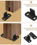 4 Set Barn Door Floor Guide Kit Black Plastic Bottom Floor Mount Guides for Sliding Doors installation on grooved and non-grooved doors
