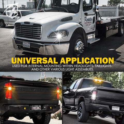Hideaway Strobe Lights Kit With 4 High Output White Amber LEDs installed on emergency trucks for universal application