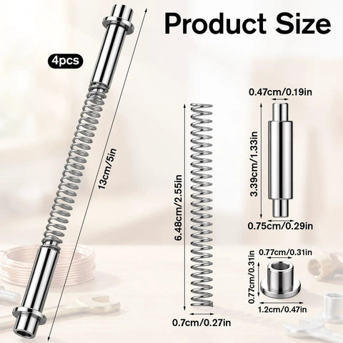 4 Pack Storm Door Hinge Replacement Kit dimensions with aluminum hinges, steel spring pins and bushings for repair.