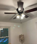 Hammered Glass Bell Shade Set For Ceiling Fans And Light Fixtures installed on ceiling fan, four pack, easy renovation, standard size.