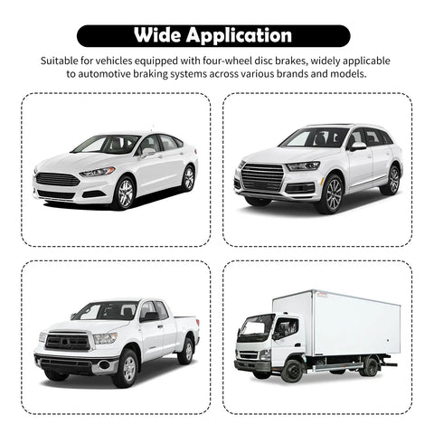 Wide application of Tough Nails Cube Brake Caliper Compression Tool with 3/8 inch drive socket for disc brake service on various vehicles.