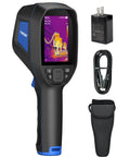 Thermal Imaging Handheld Camera For Pros With 256 By 192 Infrared Resolution Big Three Point Five Inch Display All Day Battery PC Analysis And Video Recording 64GB Storage High Resolution Heat Seeker Infrared Cam For Inspections shown with accessories.
