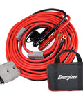Jumper Cables 30 Feet 1 Gauge 800 Amp With Permanent Installation Kit And Quick Connect Plug shown with carry bag.