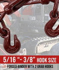 Heavy Duty Chain Lever Load Binder With Forged Grab Hooks 5 Sixteenths To 3 Eighths Inch Chain Tie Down Gear 6600 Lbs Working Load Limit