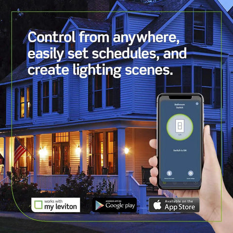 Smart Wi Fi Light Switch No Hub Needed 15A Universal LED Incandescent DW15S 1BZ White Control From My App Schedule on phone