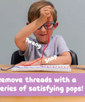 Child using Calm Down Threading Boards Set Of 2 For Sensory Play And Focus, Autism And ADHD Therapy Toy With 2 Pens And 8 Laces