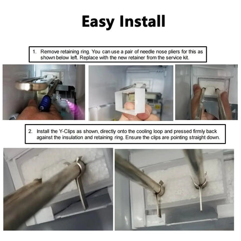 Installing Y-Clip Ice Maker Assembly Kit For Samsung Fridge Replacement AP6261443 with step-by-step instructions