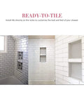 Bathroom with 2-In-1 Shower Niche Ready To Tile Recessed Bathroom Storage Shelf 16x28 Inch, Bulletproof Waterproof Recessed Organizer for Shower Caddies