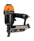 Close-up of heavy duty pneumatic nailer from the Heavy Duty Five Piece Pneumatic Nailer And Stapler Kit for framing projects.