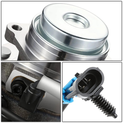Close-up view of Beefed-Up Front Wheel Bearing Hub Assembly With ABS Sensor Cable And Plug for Chevy Express 2500 3500 4500 RWD
