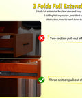 Comparison of two-section and three-section pull-out effects for Heavy Duty 12 Inch Soft Close Drawer Slides Full Extension Ball Bearing Black Two Pair Set With 100 Pound Load Capacity Smooth Quiet Operation For Kitchen Cabinets And Furniture Durable Steel Rails.