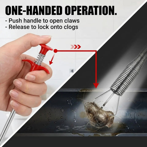 36 Inch Drain Clog Remover Tool With Flexible Claw Grabber For Fast Hair Removal In Sinks Showers Tubs And Drains Without Chemicals Bendable Retrieval Tool For Pipes Kitchen Bathroom RV