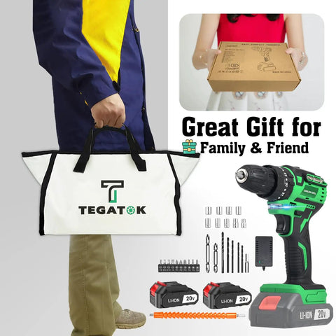 Cordless Brushless Drill Kit With Charger And Two 2Ah Li Ion Batteries 400 In Lbs Torque shown with case and accessories