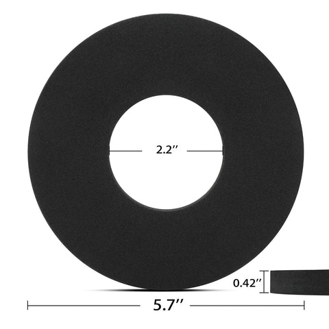 Motor gasket, black, 5.7" outer diameter, 2.2" inner hole, 0.42" thick, 2-pack.