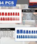 Nut And Bolt Thread Gauges Set, 44 Piece, Individually Housed In Durable Case With Handy Pockets, Inch And Metric Sizes
