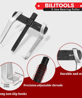 6 Inch 2 Jaw Gear Puller For Internal And External Removal Of Pulleys Bearings Gears And Flywheels, with non-slip hooks and adjustable threads