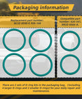 Front view of automotive teal rubber O-ring kit, 6-pack for radiator hose and T-pipe coolant leaks