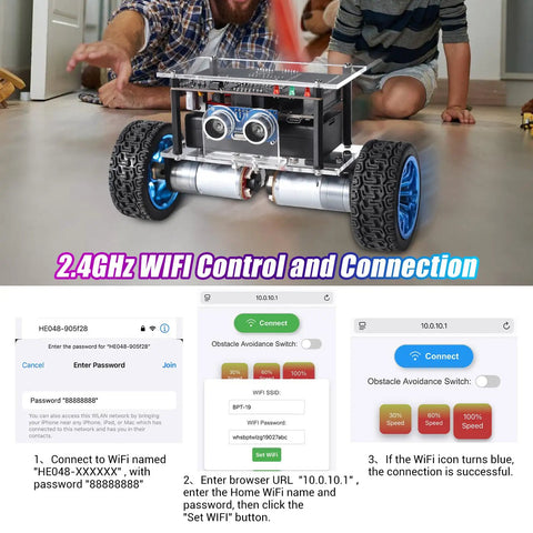 Hands On DIY Self Balancing Robot Car Kit For STEM Practice With ESP32 Board Ultrasonic Obstacle Avoidance And Soldering Practice WiFi And IR Dual Control Educational Electronics Kit For Teens And Kids 15 Plus, WiFi setup screen
