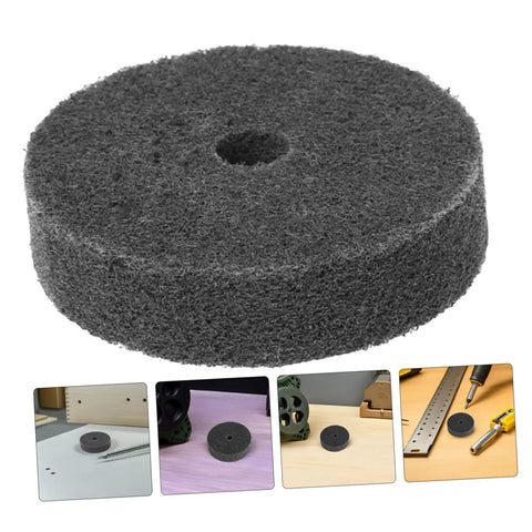 Grab Your Set Of 6 Nylon Buffing Wheels For Bench Grinder With 10mm Hole And Durable Material For Polishing Tools And Fast Burnishing Projects, dark grey nylon wheel showcased.