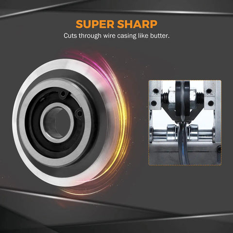 Badass Replacement Blade For Copper Wire Stripping Machine Featuring Built In Bearing Hella Tough High Carbon Steel close-up view.