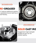 Close-up of Front Right Steering Knuckle And Wheel Bearing Hub Assembly For Honda Accord 2008-2012 And Acura TSX 2009-2014, pre-greased, solid cast iron