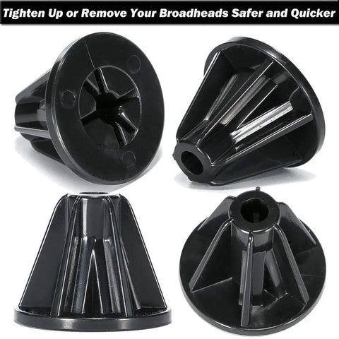 4-Piece Archery Broadhead Wrench Set With Finger Protection Tools for quick, smooth tightening, durable plastic, no-scratch design.