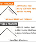 Comparison of Heavy Duty 304 Stainless Steel Wall Corner Guards 1X1X48 Inches Six Pack versus inferior products.
