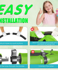 Instructional guide for assembling Large 48 Inch Saucer Tree Swing For Kids And Adults with step-by-step images