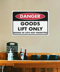 Keep Out Zone Sign For 8x12 Inch Warehouse Equipment Access Restriction Heavy Duty Weatherproof Aluminum Plaque mounted on wall above shelf