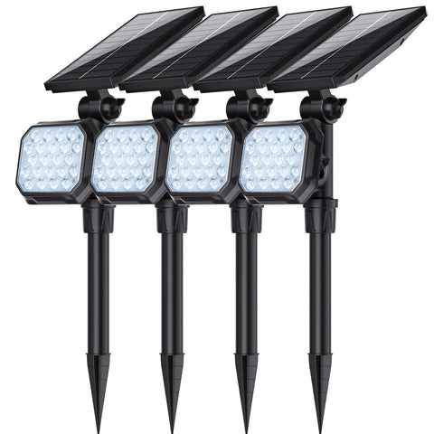 4 Pack Solar Spotlight Lights Outdoor Waterproof Landscape Lighting for Garden Path Yard Trees Flagpole with 360 Degree Beam