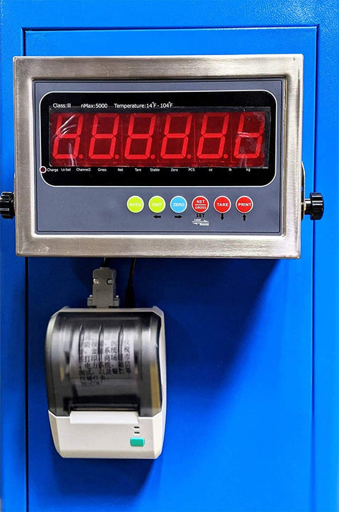 Digital display of the built in scale on the No Nonsense Heavy Duty Pallet Wrapping Machine With Industrial Shrink Wrap.