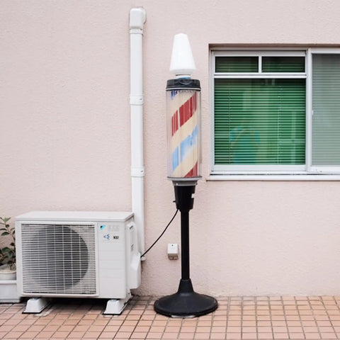 3 Inch Wide 10 Foot Mini Split Line Set Cover Kit with Decorative PVC Slim Line Covers installed on exterior wall