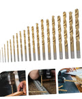 Crazy Cool 19 Piece Cobalt Drill Bit Set HSS Twisted Bits Kit For Alloy Plastic Compact Precise Drilling Tool Perfect For DIY And Engineering Pros Who Need A Serious Punch, 19 gold twist bits