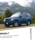 Heavy Duty Rear Suspension Arm Bolt With Badass Durability And A Zero Hassle Fit That Delivers Rock Solid Handling displayed beside an SUV