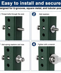 Eight Sets Stainless Steel U Channel Sign Post Bolts Kit With Nuts Washers And Spring Pads For Durable Outdoor Sign Mounting And Steady Hardware Reliable Outdoor Hardware For Fence Or Sign Posts; step-by-step install on U-channel post